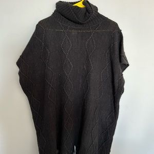 Black Fleece Turtleneck Poncho